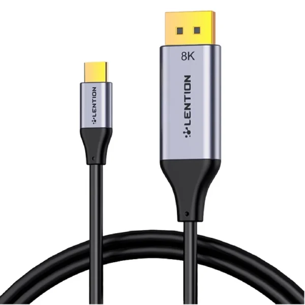 کابل تبدیل USB-C به DISPLAY PORT لنشن مدل CU808D-8K60HZ-VERSION 1.4 طول 1.7 متر
