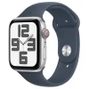 ساعت هوشمند اپل مدل SE 2023 Aluminum Case 40mm، مناسب برای ورزش، روزمره، دارای قابلیت‌های صفحه نمایش رنگی و لمسی، قابلیت مکالمه مستقیم، قابلیت مکالمه از طریق بلوتوث، بند سیلیکون، فرم صفحه مستطیل، فناوری GPS، با حافظه داخلی 32 گیگابایت