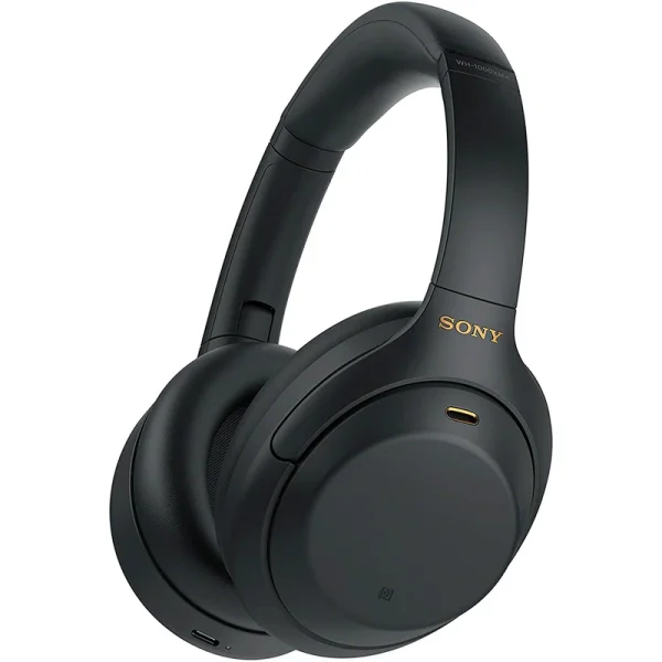 هدفون بی‌سیم سونی مدل WH-1000XM4 دو گوشی، با رابط USB Type-C و جک صدا و بلوتوث، مناسب برای مکالمه