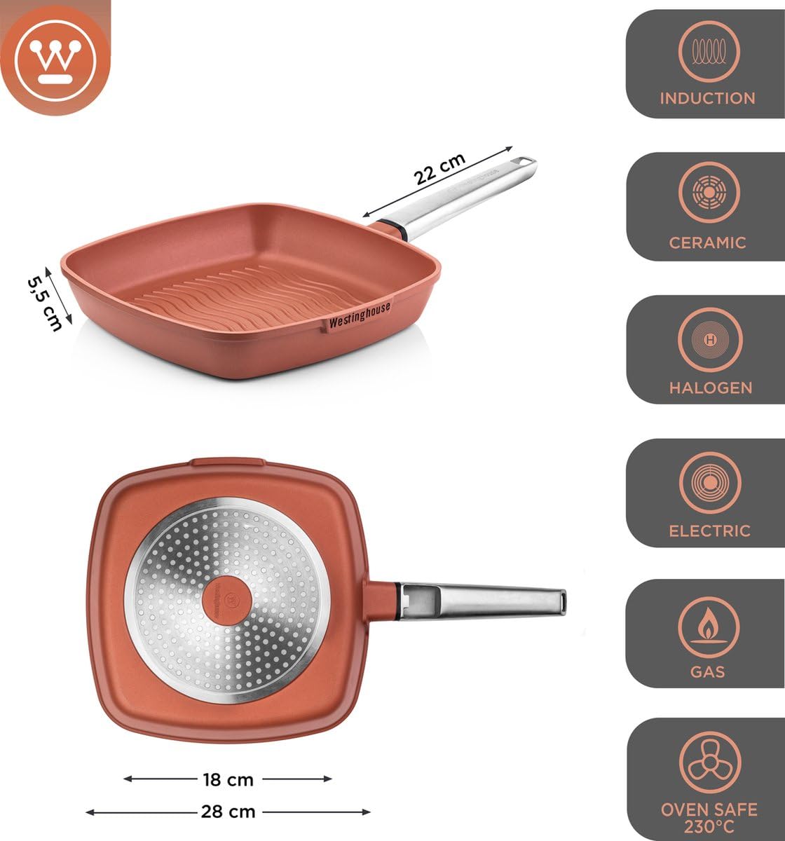 ماهیتابه گریل وستینگ هاوس مدل WCFP0095G28OR